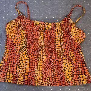 Cole of California orange tankini swim top size 10